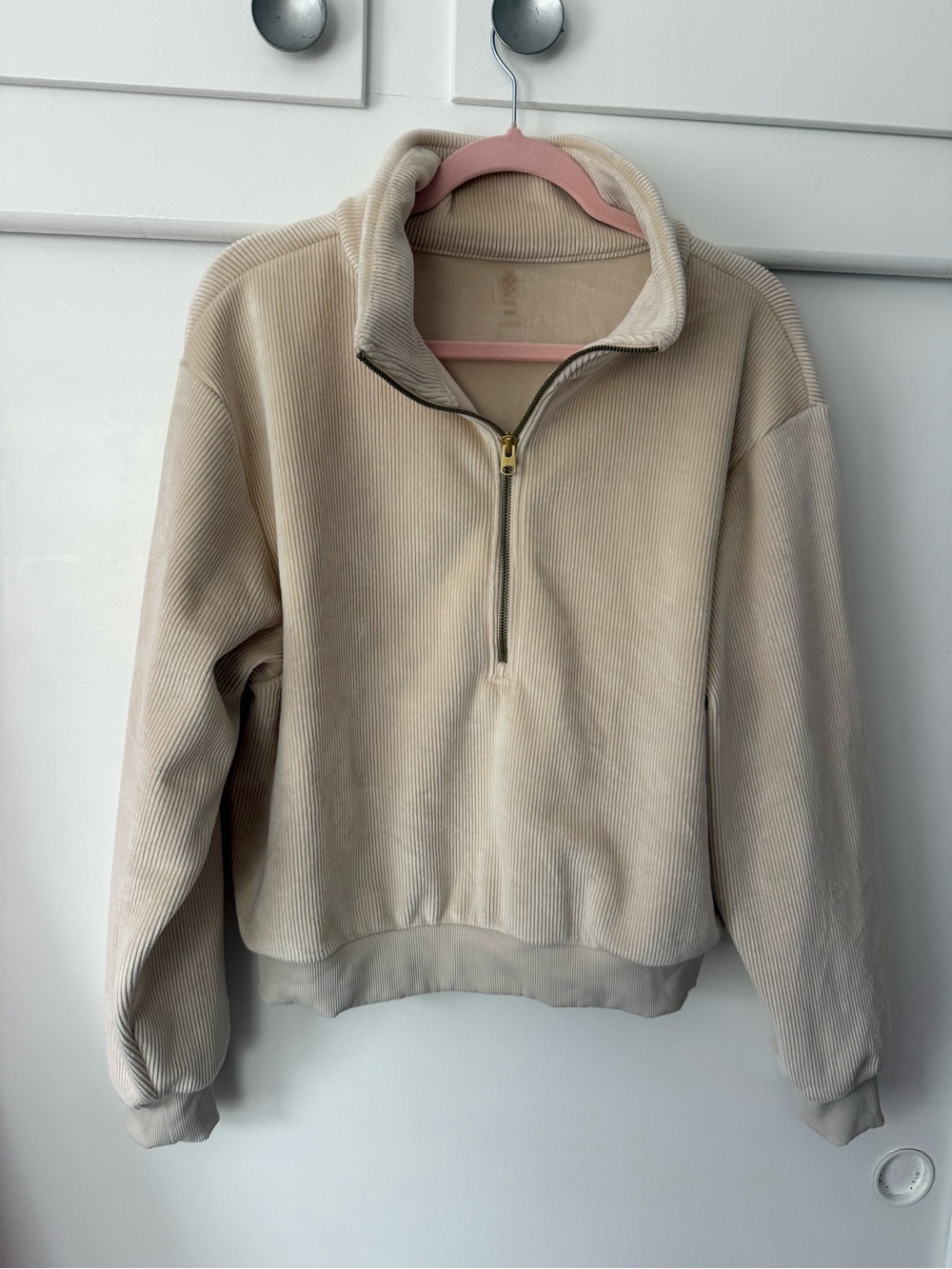 Rhone Plush 1/2 Zip Velour in Bone